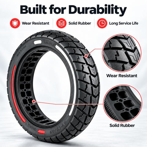 AIMITE Electric Scooter 45mm Slot Solid Tire, Size: 60 / 65-6.9 inch, For Ninebot MAX G2 (Black Red White)