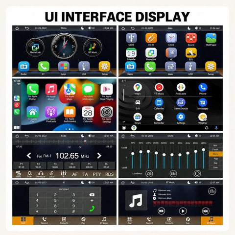 7 inch IPS Double-DIN Car MP5 Player Wireless CarPlay/Android Auto Bluetooth HD Display