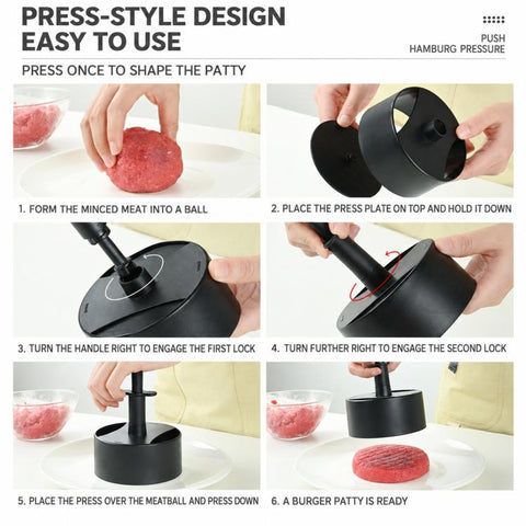 LsCook ABS Round Hamburger Patty Press Kit with 100 Baking Papers