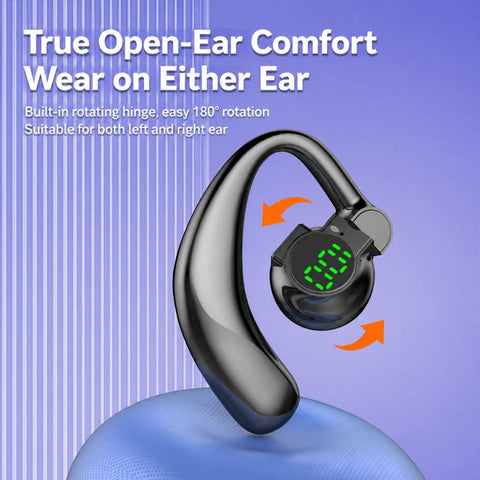 Ear-Hook Design Smart Digital Display Bluetooth Sports Earphones