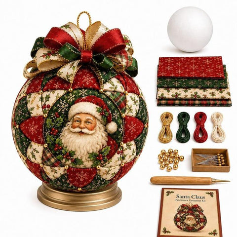 Christmas Classics Patchwork Ornament DIY Kit Handmade Christmas Decoration, Santa Claus, Snowman, Reindeer, Christmas Tree