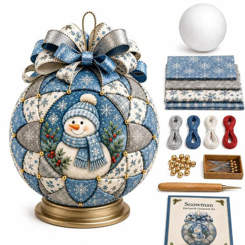 Christmas Classics Patchwork Ornament DIY Kit Handmade Christmas Decoration, Santa Claus, Snowman, Reindeer, Christmas Tree