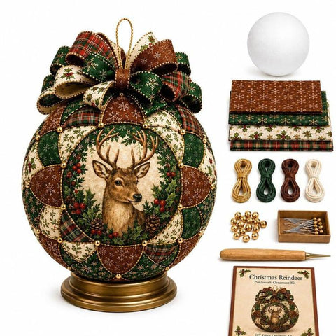 Christmas Classics Patchwork Ornament DIY Kit Handmade Christmas Decoration, Santa Claus, Snowman, Reindeer, Christmas Tree