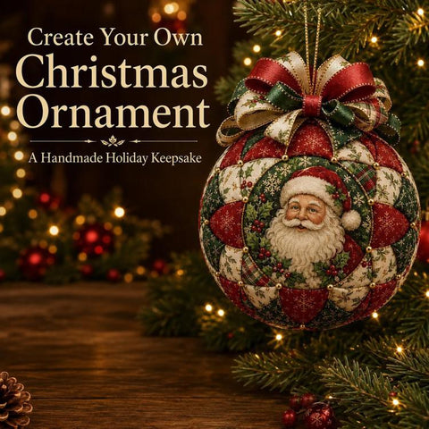 Christmas Classics Patchwork Ornament DIY Kit Handmade Christmas Decoration, Santa Claus, Snowman, Reindeer, Christmas Tree