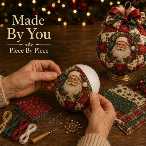 Christmas Classics Patchwork Ornament DIY Kit Handmade Christmas Decoration, Santa Claus, Snowman, Reindeer, Christmas Tree
