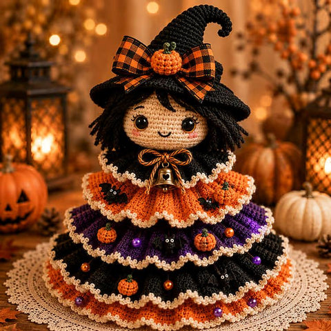 Halloween Crochet Tabletop Decor DIY Kit, Bat, Highland Cow, Black Cat, Fox, Dachshund, Owl, Pumpkin, Witch, Ghost