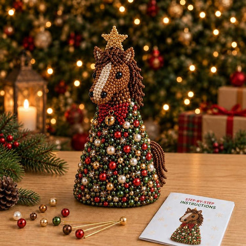 DIY Beaded Animals Decorations Tree Craft Kit, Dachshund, Hedgehog, Owl, Penguin, Rabbit, Highland Cattle, Reindeer, White Bear, Kitten, Pony, Raccoon, Fox