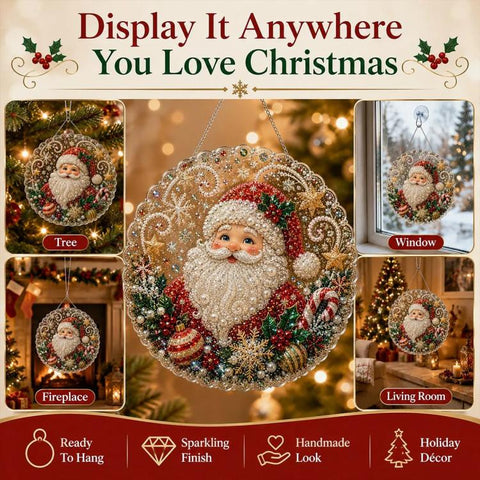 Christmas Pearl Diamond Art Hanging Ornament Kit DIY Material Kit, White Packaging Box, Color Packaging Box