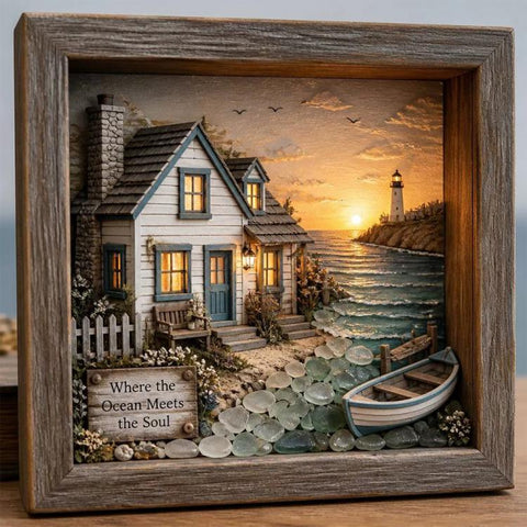 DIY Lighted Halloween Ornament Shadow Box Night Light Kit, 22.1x17.1x4.6cm, 31.8x22.8x4.6cm