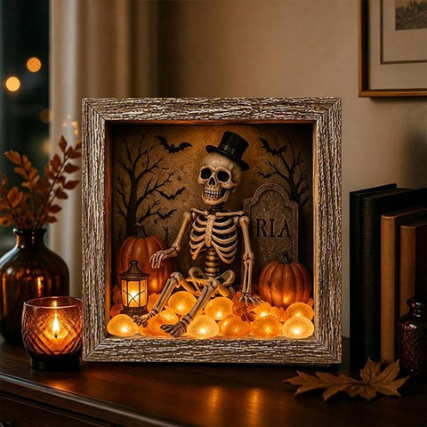 DIY Lighted Halloween Ornament Shadow Box Night Light Kit, 22.1x17.1x4.6cm, 31.8x22.8x4.6cm