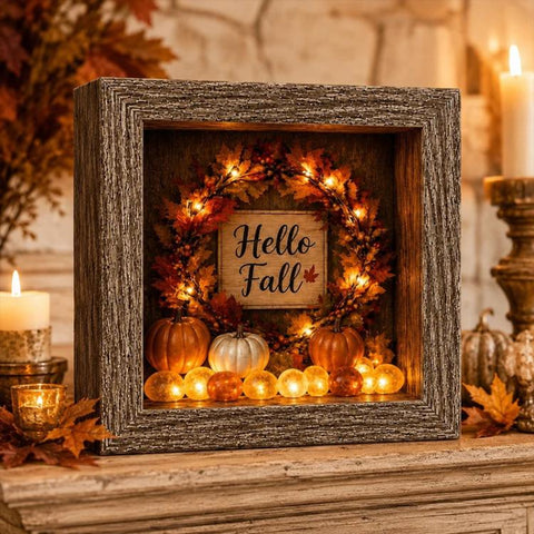 DIY Lighted Halloween Ornament Shadow Box Night Light Kit, 22.1x17.1x4.6cm, 31.8x22.8x4.6cm