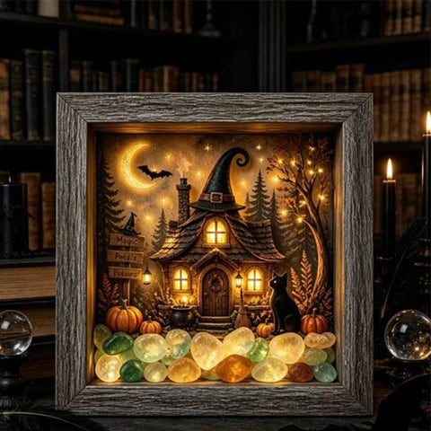 DIY Lighted Halloween Ornament Shadow Box Night Light Kit, 22.1x17.1x4.6cm, 31.8x22.8x4.6cm