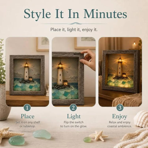 DIY Lighted Halloween Ornament Shadow Box Night Light Kit, 22.1x17.1x4.6cm, 31.8x22.8x4.6cm