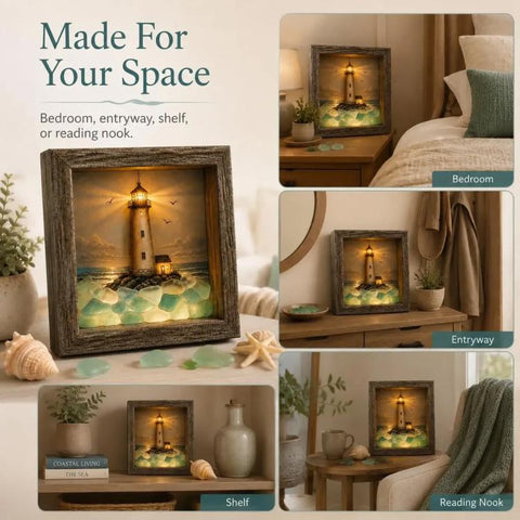 DIY Lighted Halloween Ornament Shadow Box Night Light Kit, 22.1x17.1x4.6cm, 31.8x22.8x4.6cm