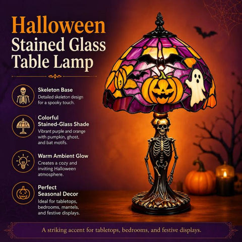 Halloween Stained Glass Lamp