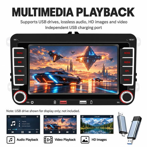 Car MP5 Player Phone Connectivity Bluetooth Reversing Camera for Volkswagen, F9071W 7 inch