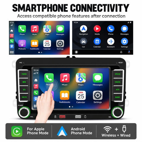 Car MP5 Player Phone Connectivity Bluetooth Reversing Camera for Volkswagen, F9074W 7 inch