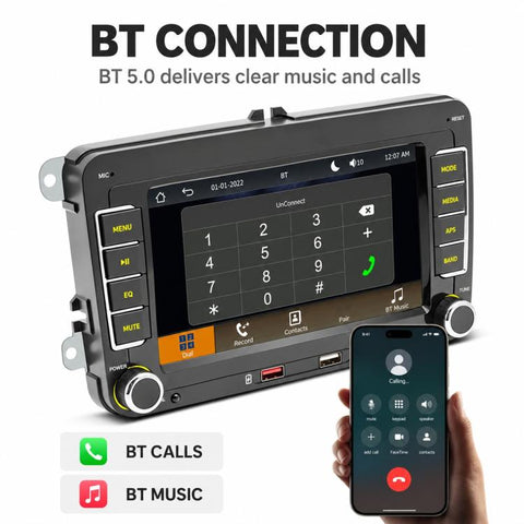 Car MP5 Player Phone Connectivity Bluetooth Reversing Camera for Volkswagen, F9080W 8 inch