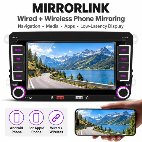 Car MP5 Player Phone Connectivity Bluetooth Reversing Camera for Volkswagen, F9080W 8 inch