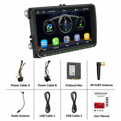 Car MP5 Player Phone Connectivity Bluetooth Reversing Camera for Volkswagen, F9093W 9 inch