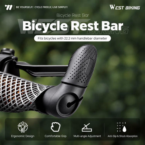 WEST BIKING 1 Pair Ergonomic Bicycle Rest Bar Mountain Bike Thumb Bar Ends, YP0804101