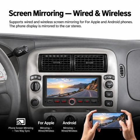 6.86 inch Car MP5 Player Wireless CarPlay/Android Auto Bluetooth HD Display for Ford F150 1998-2007, For Ford F150 1998-2007