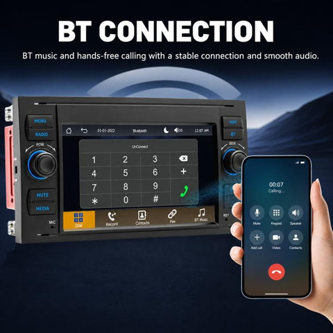 7 inch Car MP5 Player Wireless CarPlay/Android Auto Bluetooth HD Display for Ford Transit 2006–2011, For Ford Transit 2006–2011