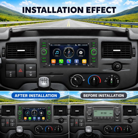 7 inch Car MP5 Player Wireless CarPlay/Android Auto Bluetooth HD Display for Ford Transit 2006–2011, For Ford Transit 2006–2011