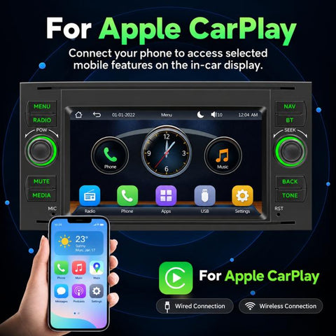 7 inch Car MP5 Player Wireless CarPlay/Android Auto Bluetooth HD Display for Ford Transit 2006–2011, For Ford Transit 2006–2011