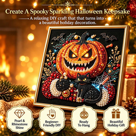 Dark Halloween Diamond Painting Kit, 20cm  Frameless, 30cm Frameless, 20cm With Frame, 30cm With Frame