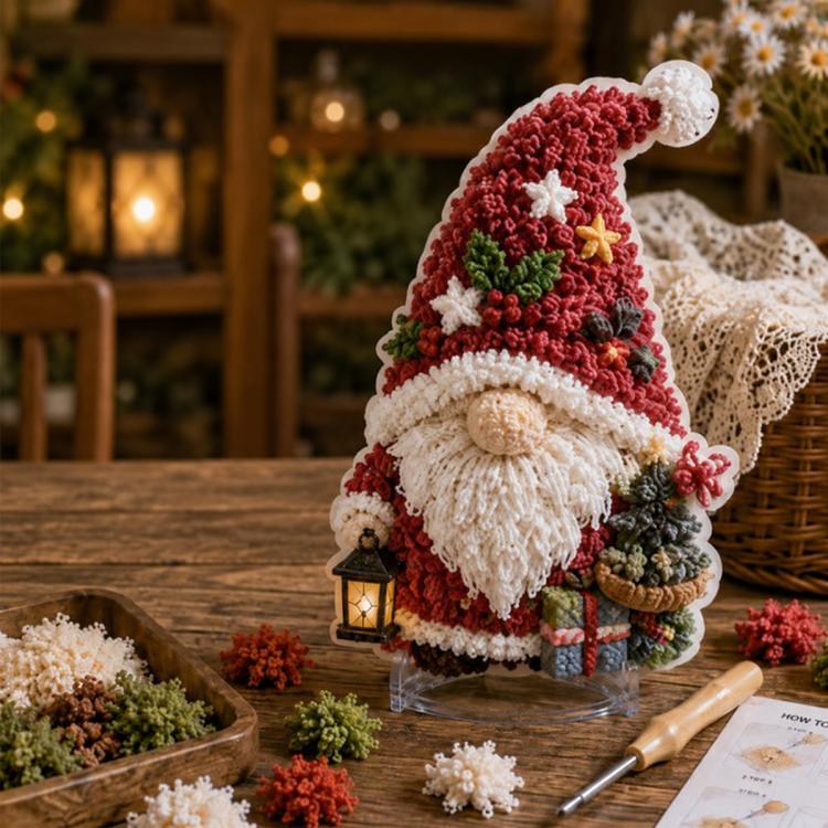 Gnome 3D Fabric Poke Art Kit, Christmas, Forest, Sunflower, Winter, Autumn, Freedom, Lover, Halloween