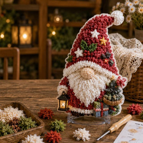 Gnome 3D Fabric Poke Art Kit, Christmas, Forest, Sunflower, Winter, Autumn, Freedom, Lover, Halloween