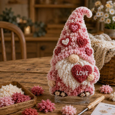 Gnome 3D Fabric Poke Art Kit, Christmas, Forest, Sunflower, Winter, Autumn, Freedom, Lover, Halloween