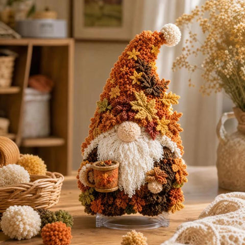 Gnome 3D Fabric Poke Art Kit, Christmas, Forest, Sunflower, Winter, Autumn, Freedom, Lover, Halloween
