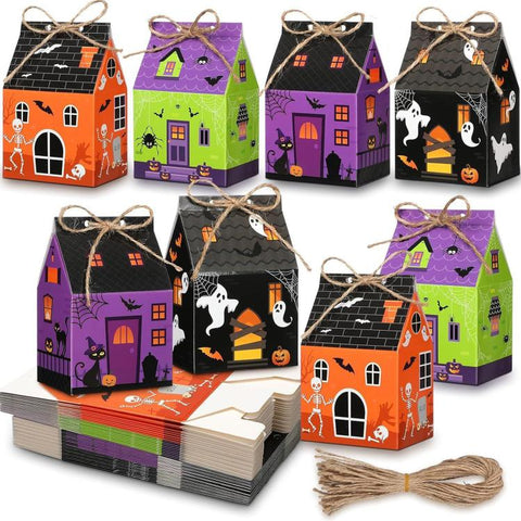 8 PCS/Pack Mini Candy Boxes Treat Boxes, Candy Castle, Candy House, Easter, Light Color House, Pink Halloween, Red Christmas, Summer Farmhouse, Valentine Day