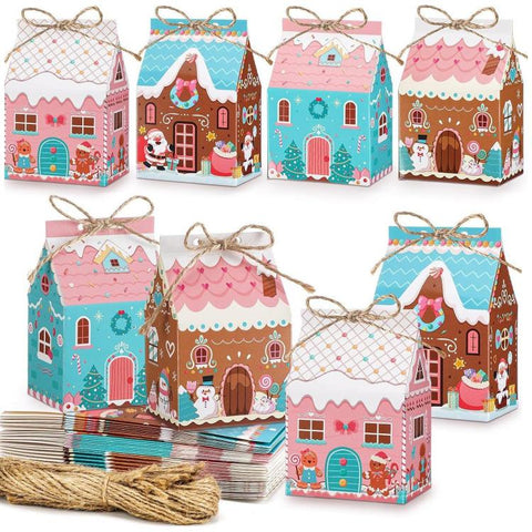 8 PCS/Pack Mini Candy Boxes Treat Boxes, Candy Castle, Candy House, Easter, Light Color House, Pink Halloween, Red Christmas, Summer Farmhouse, Valentine Day
