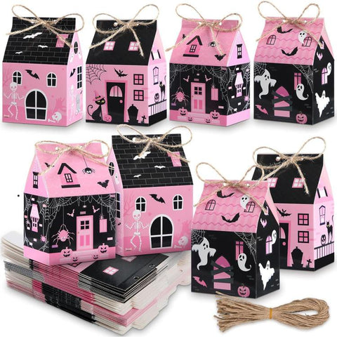 8 PCS/Pack Mini Candy Boxes Treat Boxes, Candy Castle, Candy House, Easter, Light Color House, Pink Halloween, Red Christmas, Summer Farmhouse, Valentine Day