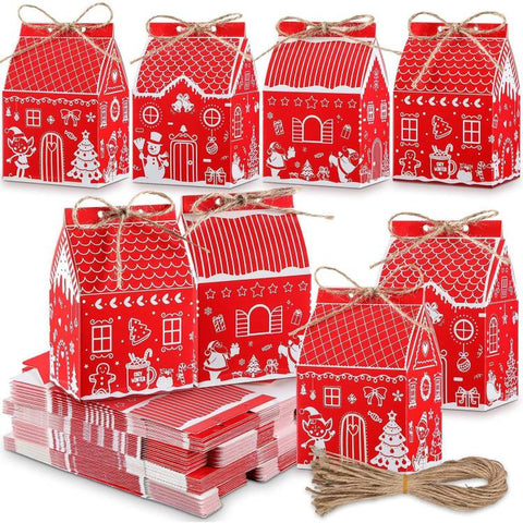 8 PCS/Pack Mini Candy Boxes Treat Boxes, Candy Castle, Candy House, Easter, Light Color House, Pink Halloween, Red Christmas, Summer Farmhouse, Valentine Day