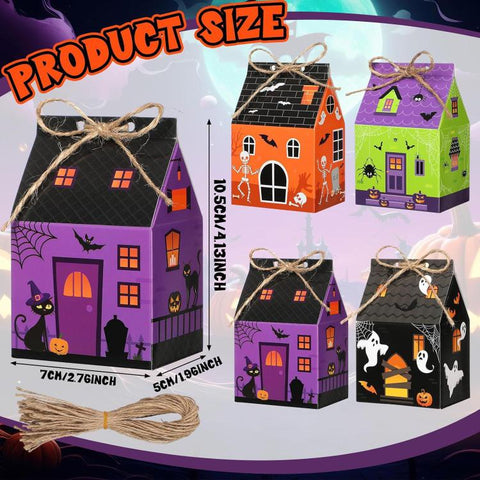 8 PCS/Pack Mini Candy Boxes Treat Boxes, Candy Castle, Candy House, Easter, Light Color House, Pink Halloween, Red Christmas, Summer Farmhouse, Valentine Day