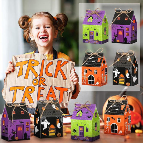 8 PCS/Pack Mini Candy Boxes Treat Boxes, Candy Castle, Candy House, Easter, Light Color House, Pink Halloween, Red Christmas, Summer Farmhouse, Valentine Day