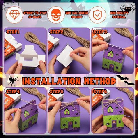 8 PCS/Pack Mini Candy Boxes Treat Boxes, Candy Castle, Candy House, Easter, Light Color House, Pink Halloween, Red Christmas, Summer Farmhouse, Valentine Day