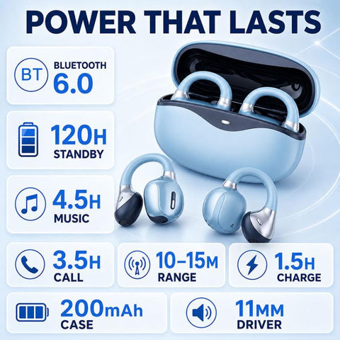 NE-19S Open Ear Clip Noise Reduction Wireless Bluetooth Earphones