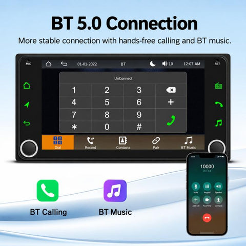 7 inch Car MP5 Player Wireless Central Control Smart Screen with Button for Toyota Corolla, with Button