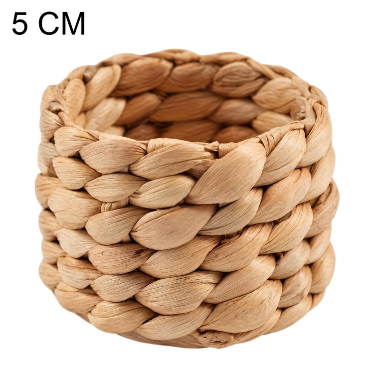 Handmade Straw Weaving Water Hyacinth Napkin Buckle Paper Ring, Diameter 5 cm Height 5 cm, Diameter 5 cm Height 3.5 cm