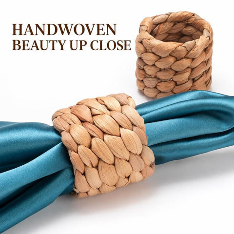 Handmade Straw Weaving Water Hyacinth Napkin Buckle Paper Ring, Diameter 5 cm Height 5 cm, Diameter 5 cm Height 3.5 cm