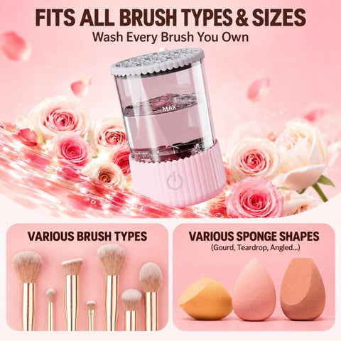 Electrical Makeup Tool Cleaner Brush Cleaning Organizer, ABS Material Pink, ABS Material Blue