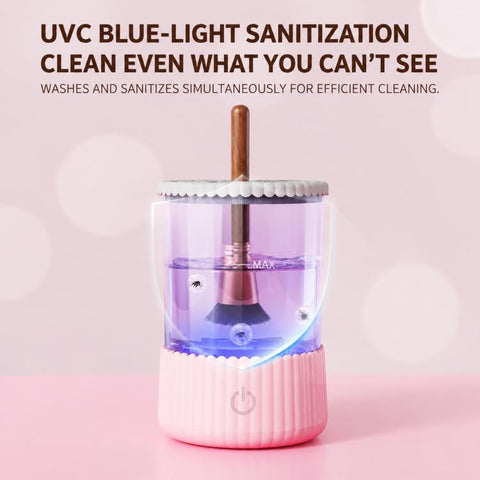 Electrical Makeup Tool Cleaner Brush Cleaning Organizer, ABS Material Pink, ABS Material Blue