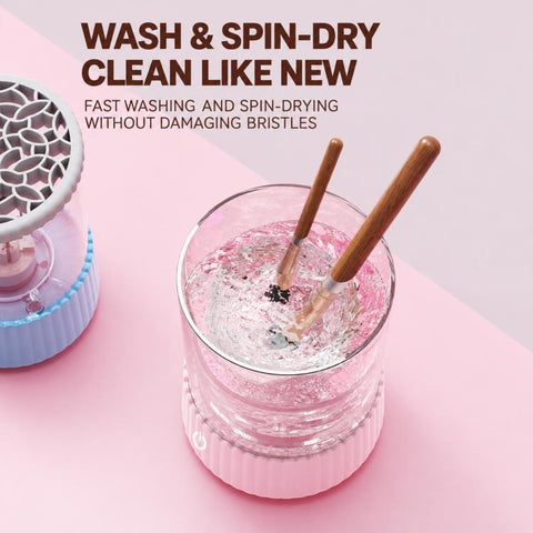Electrical Makeup Tool Cleaner Brush Cleaning Organizer, ABS Material Pink, ABS Material Blue