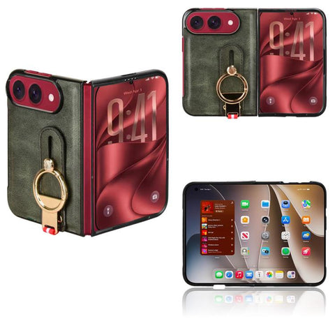 Wristband Leather Back Phone Case, For iPhone Duo