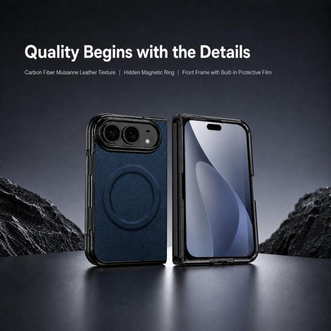 Granular Texture Magnetic Integrated Film Phone Case, For iPhone Duo